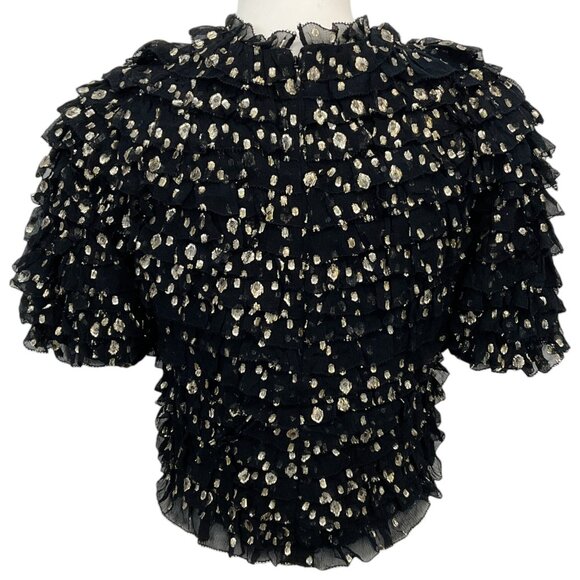Ulla Johnson Black / Gold Cosmos Carmella Blouse - Picture 3 of 4